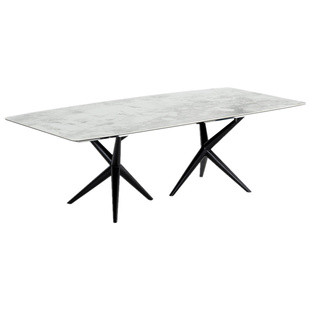 岩板餐桌现代简约家用饭桌子小户型长方形餐厅桌大理石桌 定制意式