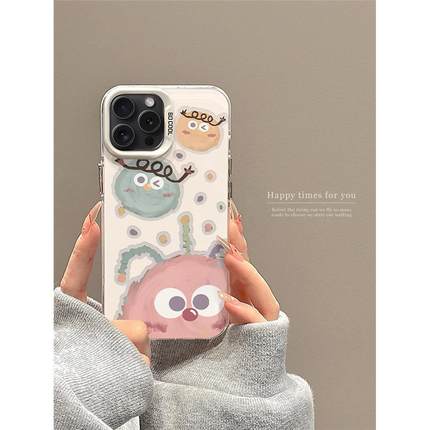 怪兽球球适用苹果17promax手机壳新款iphone16promax保护套高级感14pro全包防摔可爱12/13pm小众时尚15plus女