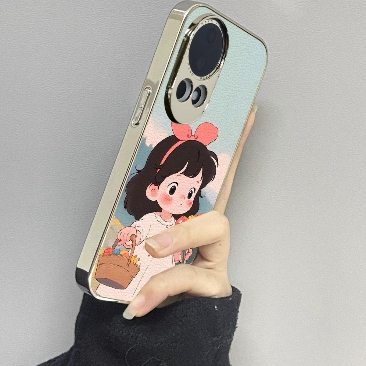 摘花女孩适合华为Nova14Pro手机壳新款14Ultra保护套防摔13创意时尚12全包高端感11/10可爱Pola70Pro时尚女性