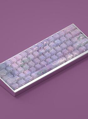 文绍睡莲键帽侧刻透光舒适原厂高度适配61 65 68 75 87 98 104