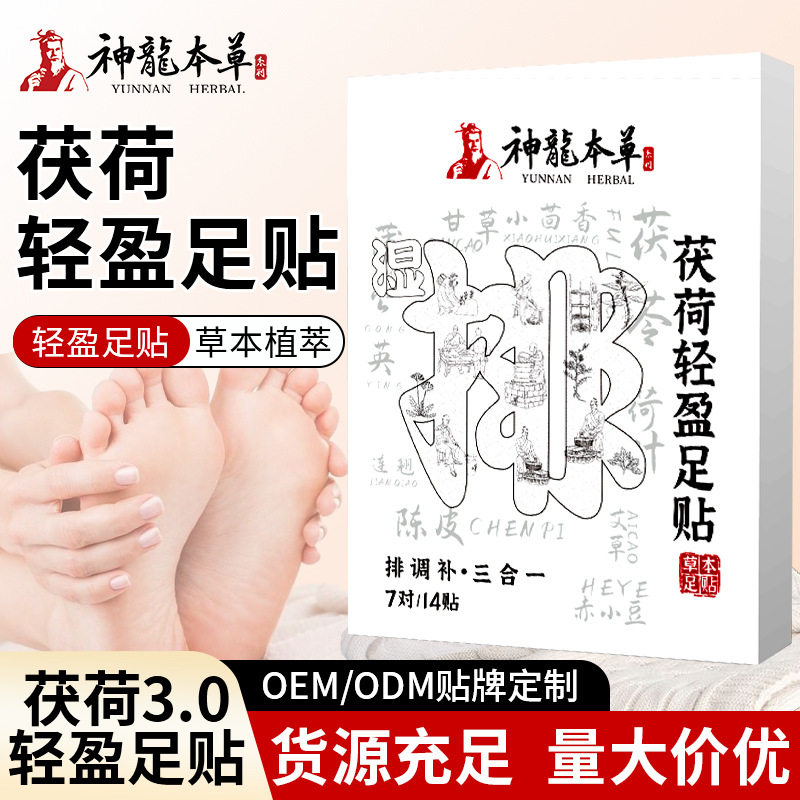 神龙本草茯荷轻盈足贴荷叶足部护理贴老北京伏荷艾草足贴厂家