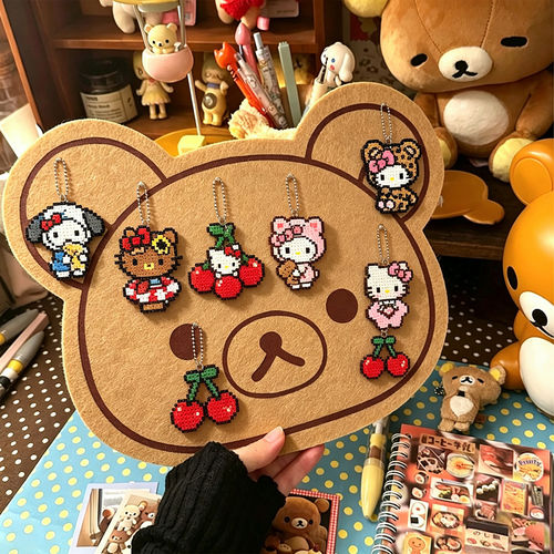 拼豆毛毡板魔术贴手工diy照片墙墙贴拼豆店成品收纳展示框装饰贴