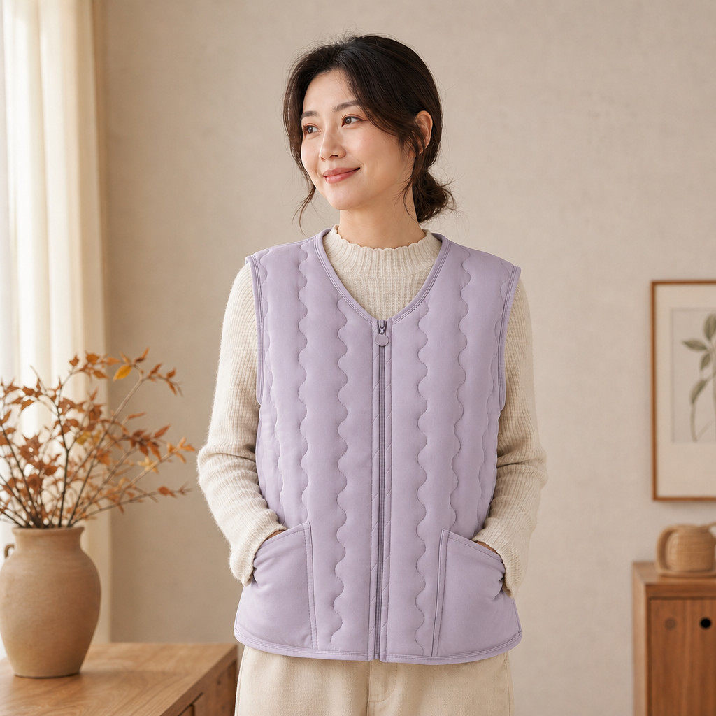 【秋冬新款】加厚保暖马夹女中老年坎肩拉链外穿宽松弹力妈妈马甲
