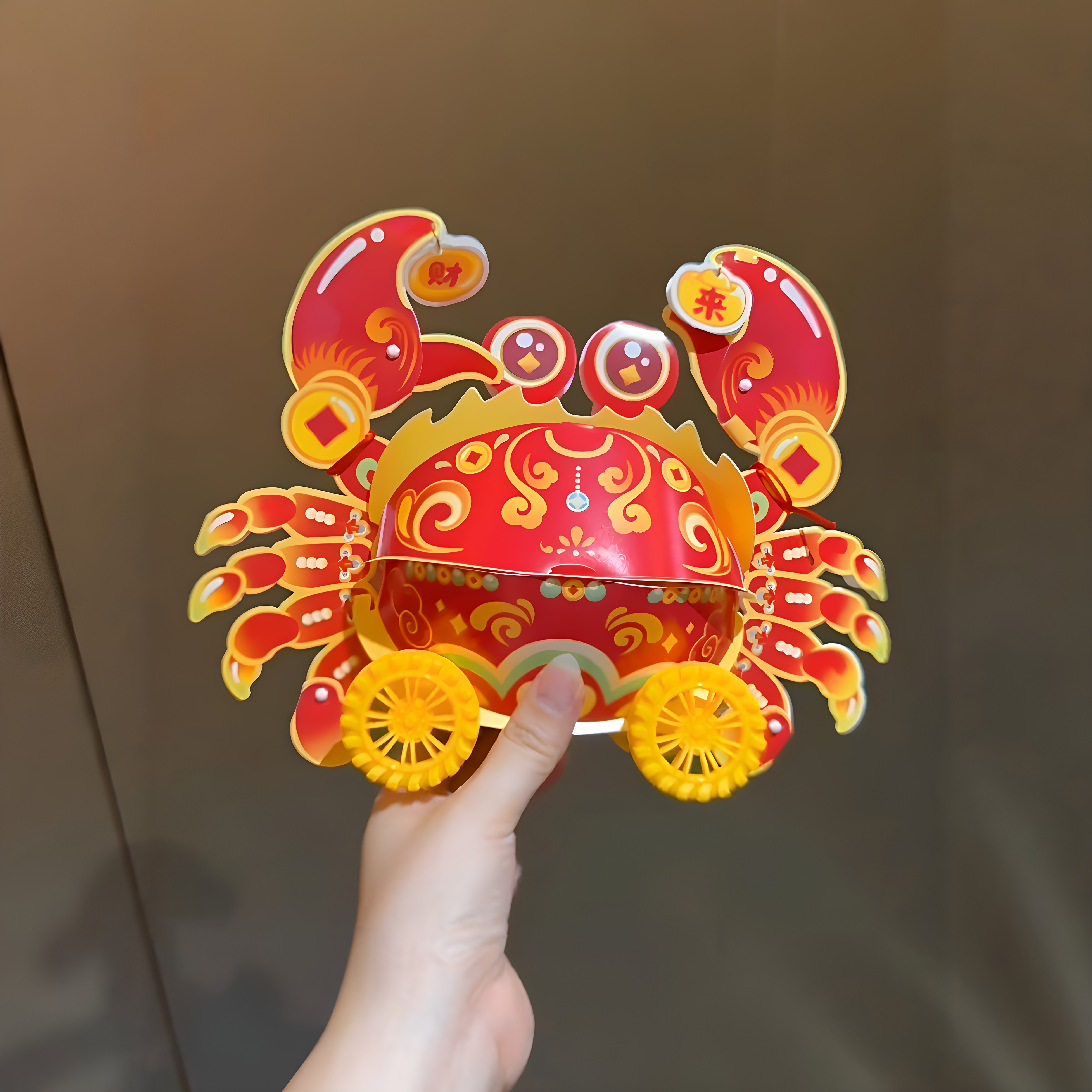 中秋节灯笼创意手工diy材料包招财蟹灯儿童可遛亲子制作螃蟹灯笼