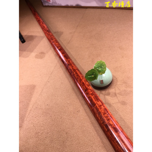 赞比亚血檀小叶紫檀水波纹金箍棒台球杆原木料把玩棍擀面杖武术棍