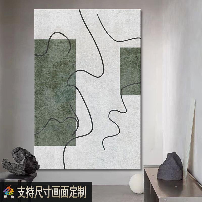 侘寂风背景墙无框画定制宅寂风民宿酒店挂画客厅软装油画布装饰图片