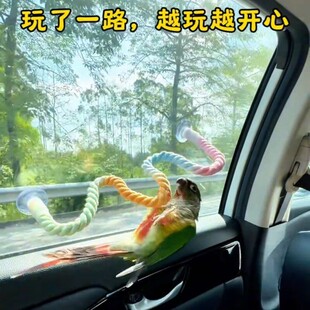 鹦鹉玩具吸盘棉绳攀爬秋千站杆玄凤旋转爬梯牡丹虎皮啃咬解闷渐变