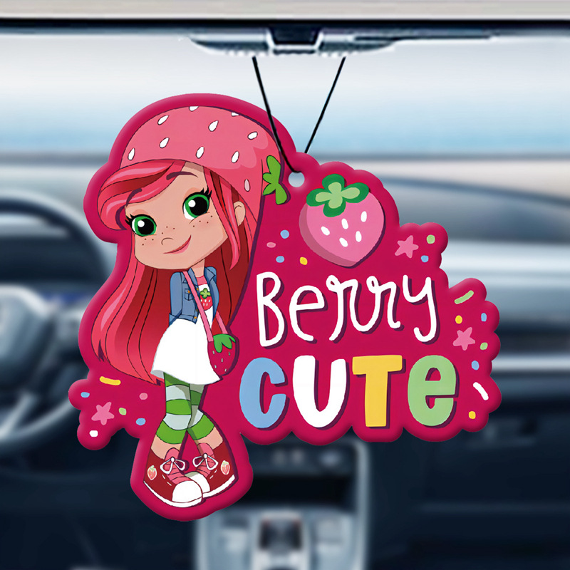 卡通粉色可爱女孩车载香氛衣柜