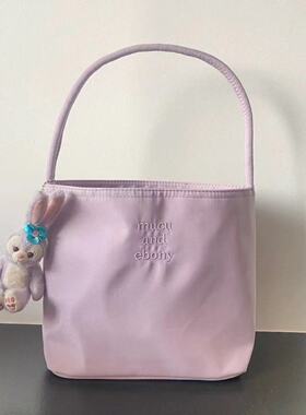 韩国mucu and ebony时尚刺绣高弹防水尼龙百搭休闲腋下单肩女包