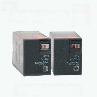 施耐德小型中间继电器RXM2LB2BD 2LB2P7 4LB2BD 二开二闭24V 220V