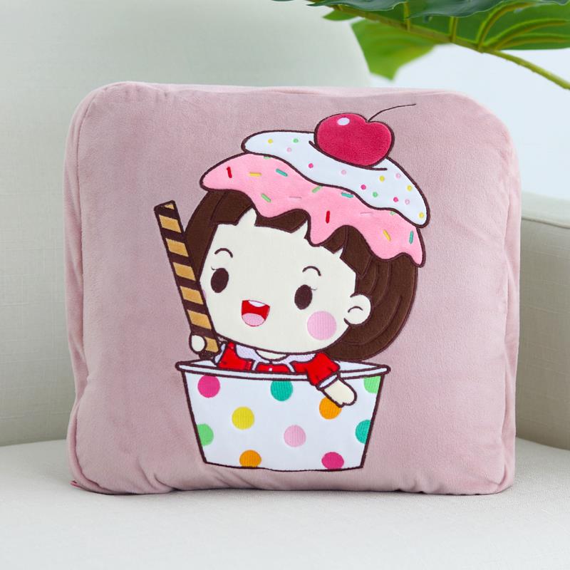 拉链可折叠汽车抱枕被子两用办公室枕头空调被靠垫法兰绒午休毛毯