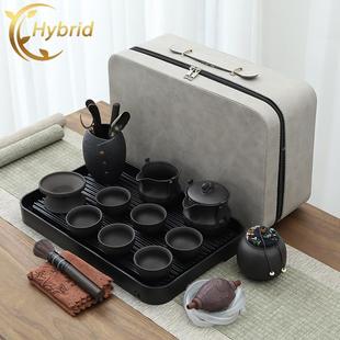 便携式 Hybrid紫砂旅行陶瓷功夫茶具套装 泡茶壶杯简约办公户外茶盘