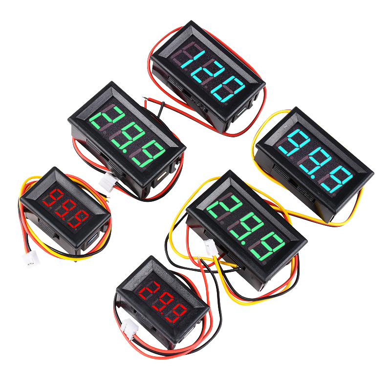 0.56寸/0.36英寸数字电压表头30/100/120PV带外壳数显两/二/三线