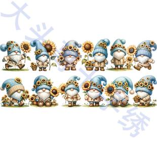 MNCZ3004 异形 向日葵小矮人 十字绣工具 12X2.5cm 中窄针吸