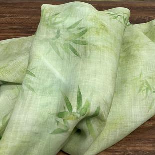 碎花布料 布久以逅中式 文艺女装 复古苎麻印花衬衫 自然 面料春夏季