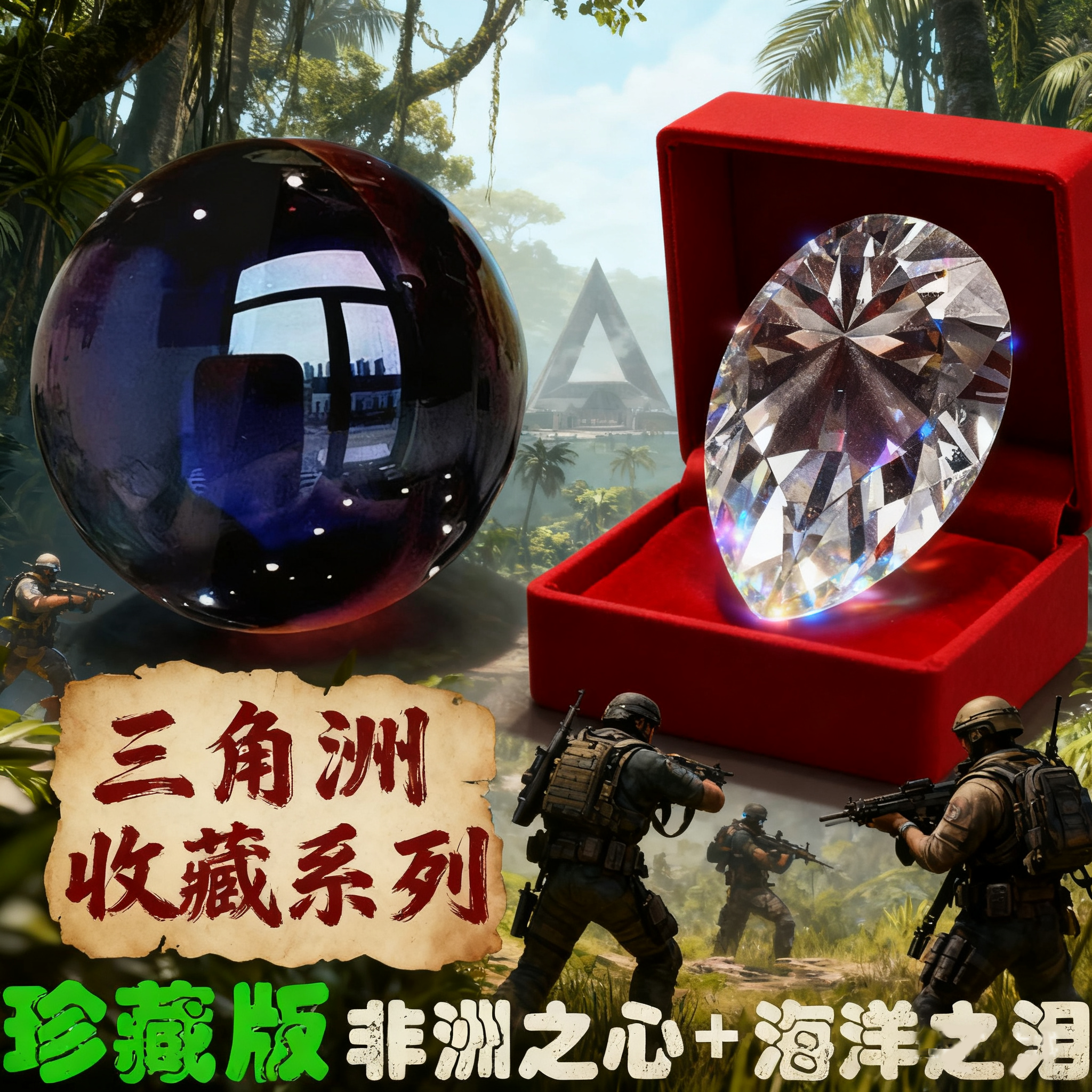 新款玩具三角洲非洲之心1比1还原水晶球海洋之泪创意收藏摆件周边