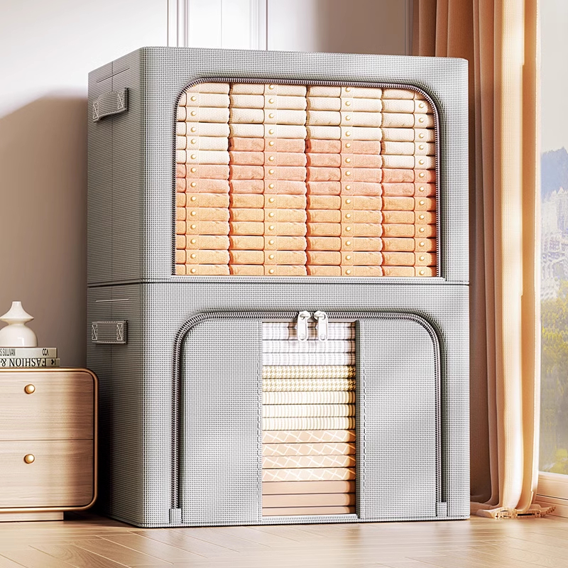 速发衣柜收器箱家用衣服衣物储艺被子整理神纳折叠筐百纳布物袋