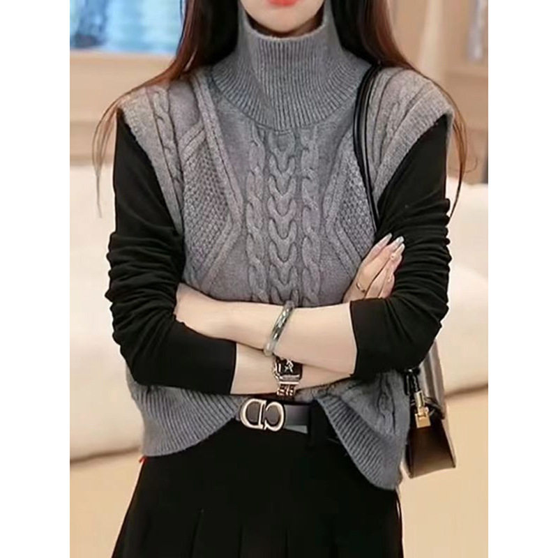 高领设计感马甲背心女装