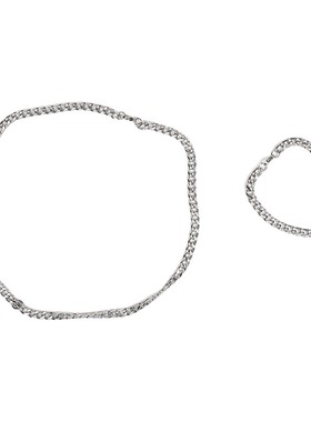 Silver men and women couple style fashion accessory chain no
