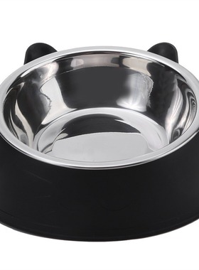 Stainless steel cat bowl dog bowl double bowl cervical prote