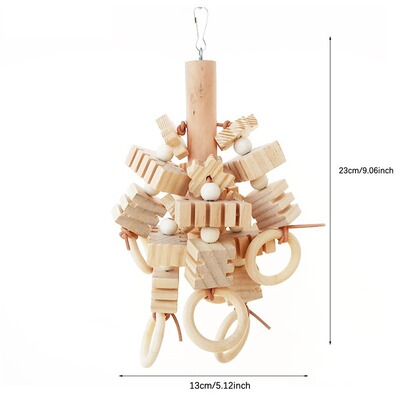 大中型玩具鸟用品木质啃咬大串