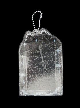 Transparent glitter umbrella card holder Polaroid 3-inch PVC