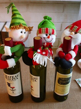 Christmas wine bottle decoration Santa Claus snowman wine bo