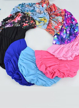 Large capacity double-layer women pleated swim cap suitable