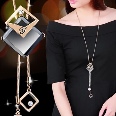 长毛衣链简大气高档链子项链女