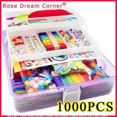 Kids DIY Crafts Art Supplies Box Pipe Cleaners Googly Eyes