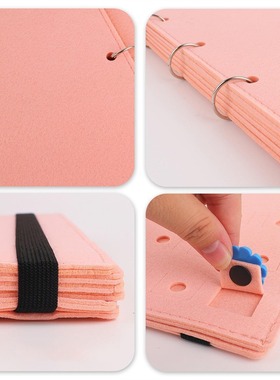 Loose leaf felt storage book storage box jewelry badge shoe