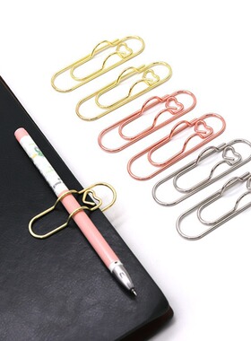 Metal heart-shaped pen clip creative pen insert accessory fi
