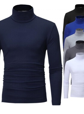 New Year casual teenage men high neck thin color slim fit fa