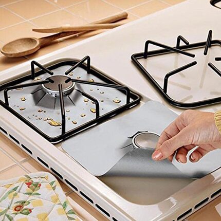 Thickened 4-piece gas stove surface protective pad easy to c
