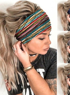 Printed Yoga Exercise Wide Bundle Wide Edge Hairband Wash Fa