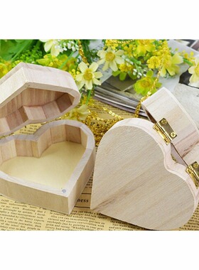 Wooden heart-shaped tea cake storage box children DIY clay w