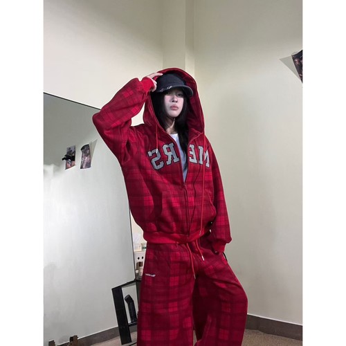 15GET字母贴布连帽卫衣开衫男女