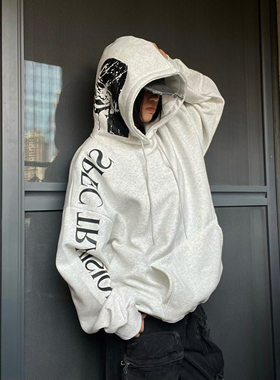 15GET 美式小众400G加绒连帽卫衣情侣款轻亚风帅气百搭宽松上衣潮