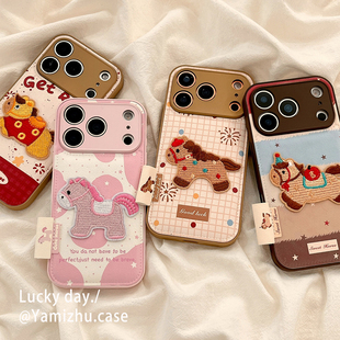 ZYL情侣马年刺绣立体小马适用于小米 17promax/小米15pro/14pro手机壳红米k90pro/红米k80至尊note15plus气垫