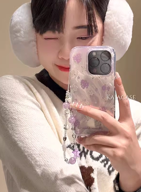 羽纱镭射紫色小碎花适用于oppo A3pro/2M手机壳a96新a57创意a56手机a11x/a55全包A97羽纱A92S小众a78/a58x