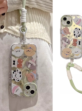 渐变绿色羽纱狗狗腕带适用于华为nova13pro/11se手机壳nove8se/nova10创意hinova9防摔nova7se/6/5气囊女透明