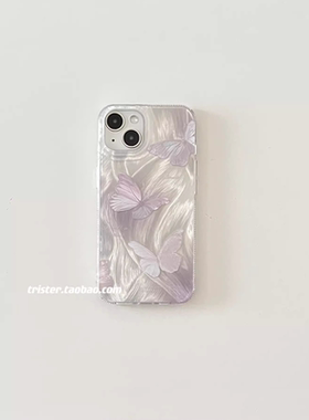 高级羽纱ins风粉蝴蝶适用于荣耀300pro/200/90GT/70/60手机壳v40全包x40羽纱x60i+畅玩50创意magic7女play7T