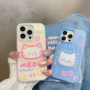 中意莱 涂鸦卡通猫咪狗狗适用于小米15pro/14pro/13手机壳小米红米k80pro/红米k70至尊版k60果冻合