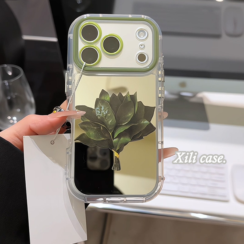 ZKA小众镜面柚子叶适用于苹果17promax手机壳iphone16/15全包xsmax创意13proxr女12mini小众11pro镜奶