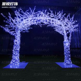 婚庆门头led拱门灯摆件火树银花圣诞树爆炸灯串发光树通道灯走廊
