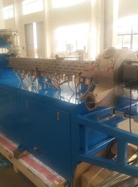 定制SHJ-75型号双螺杆塑料改性PVC混炼挤出造粒机PVC造粒