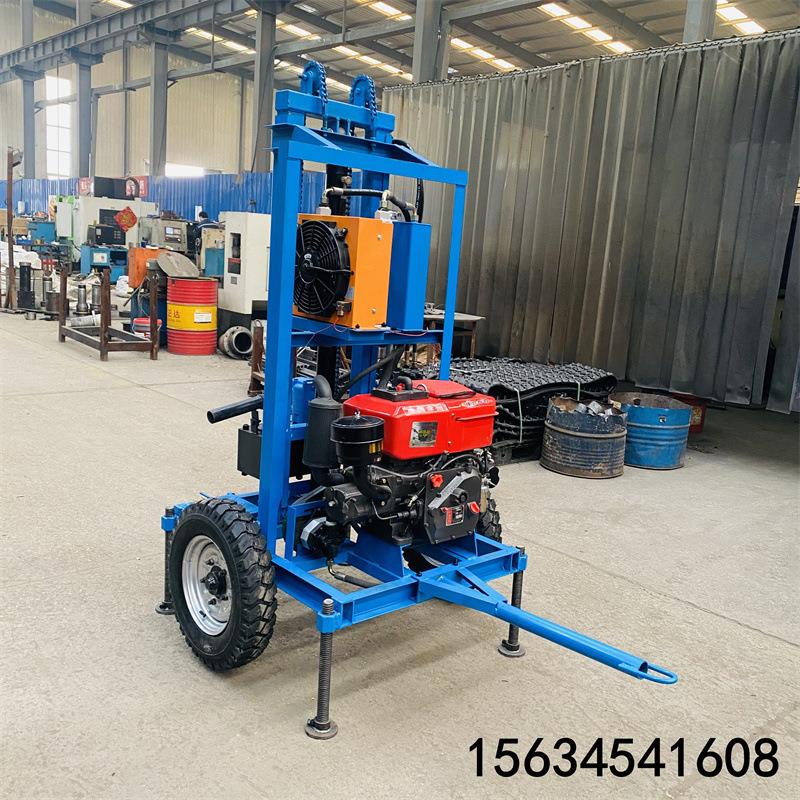 15马力柴油液压水井钻机 农田灌溉小型打井机 便携牵引钻井机