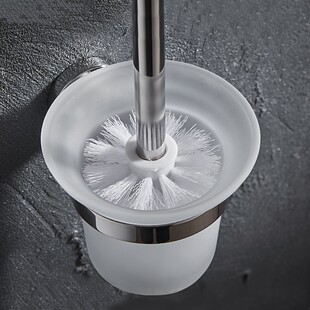 厕所马桶刷底座配件卫生间沥水马桶杯放马桶刷的磨砂杯镂空玻璃