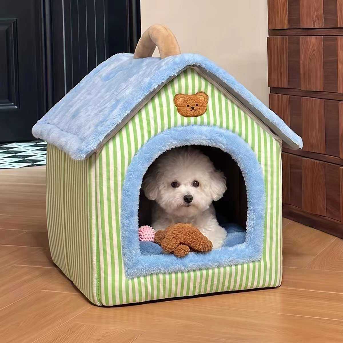 狗窝冬季保暖封闭式狗屋安全感可