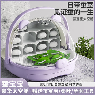 蚕宝宝太空舱学生养蚕套装全套工具豪华别墅观察饲养舱盒春蚕桑叶
